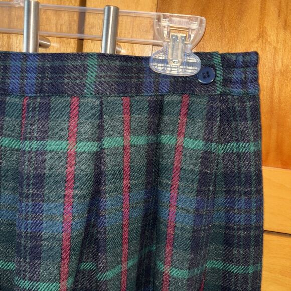 Nell Flowers Two piece Wool Blend skirt Set 14 Vintage Women Lined Plaid - Picture 15 of 16